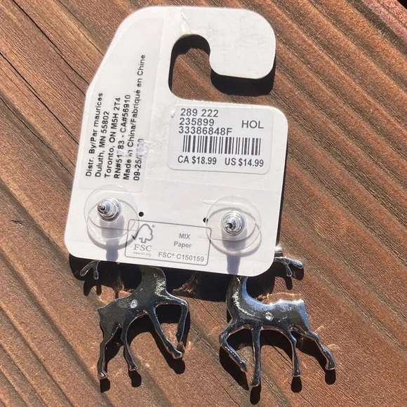 Maurices Sparkling Silver Reindeer Earrings - Picture 3 of 3